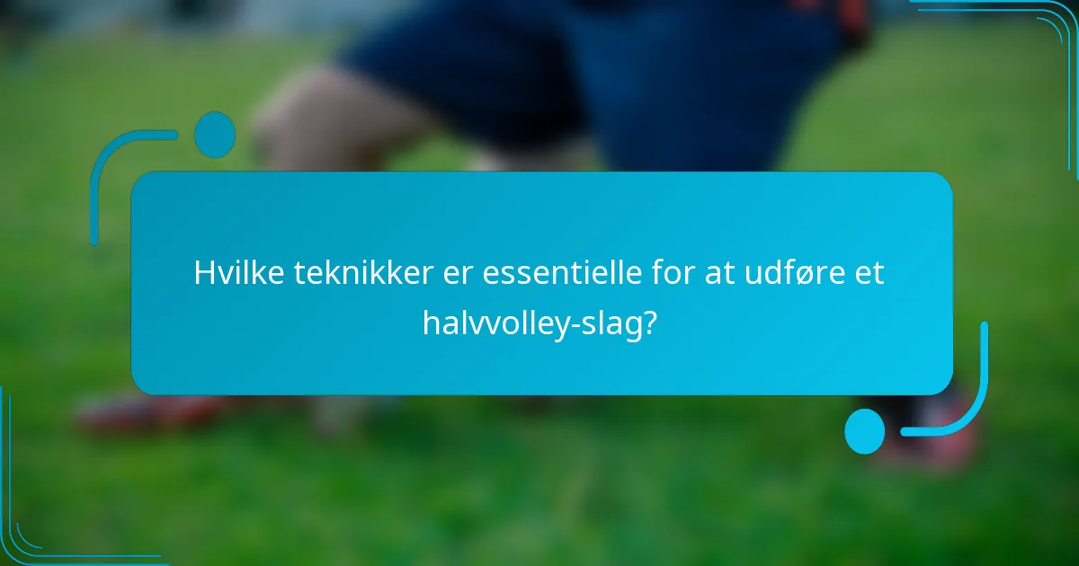 Hvilke teknikker er essentielle for at udføre et halvvolley-slag?